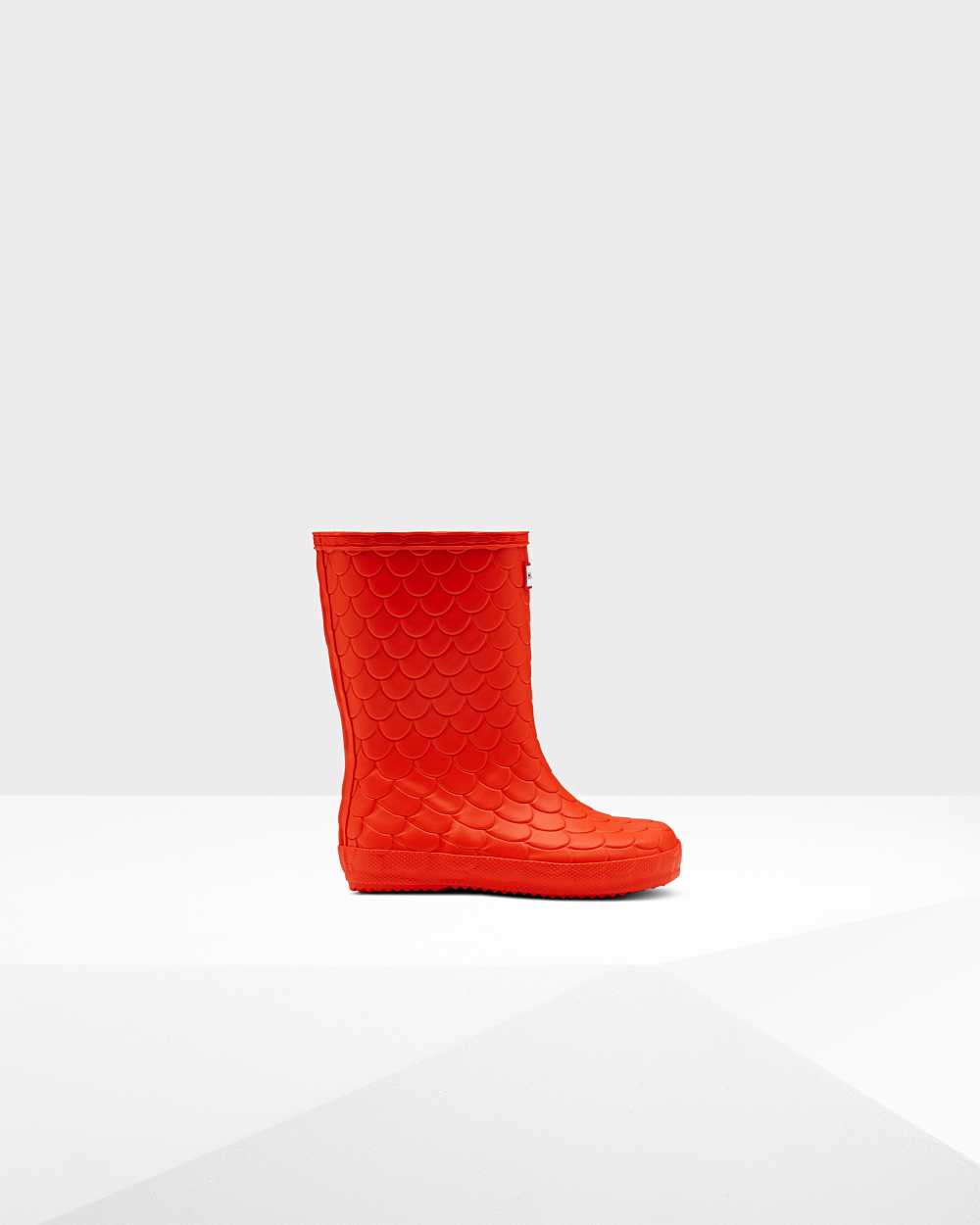 Hunter Original First Sea Dragon Texture Kids Rain Boots NZ-37569M Orange Red